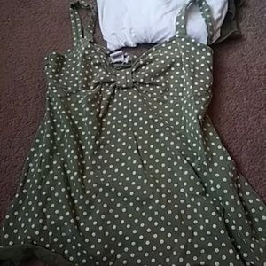 Green bow tank top